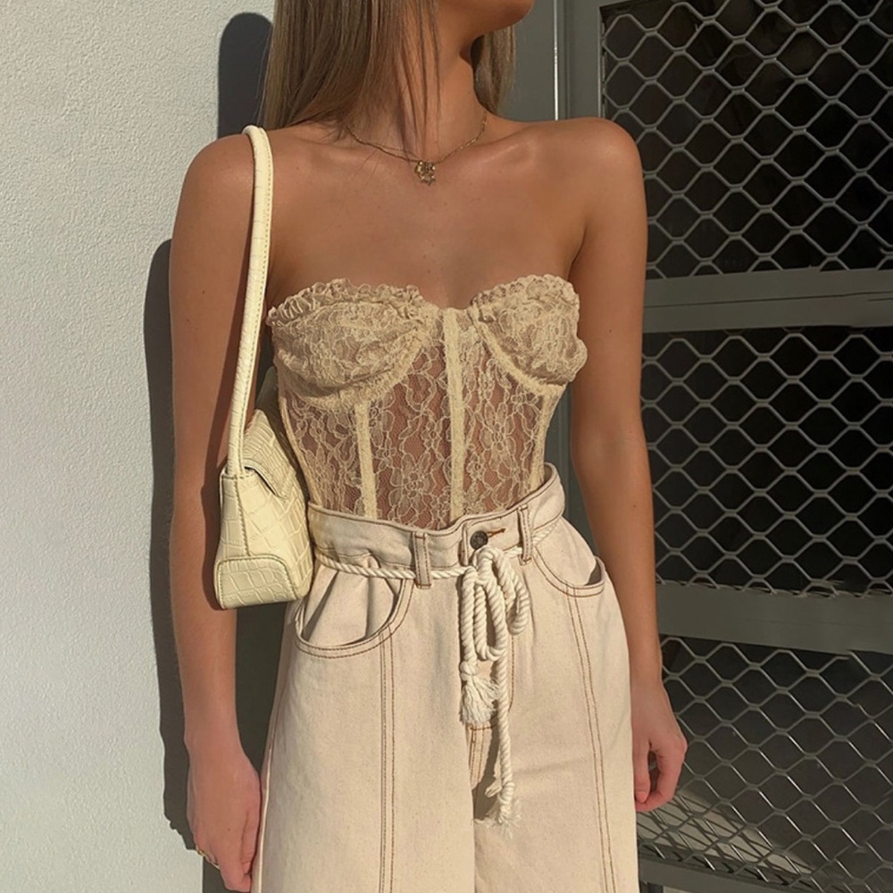 Lace Mesh Corset Top - Picture 6 of 15